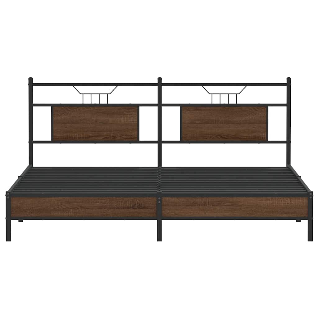 vidaXL Bettgestell ohne Matratze Braun Eichen-Optik 183x213 cm
