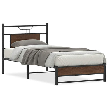 vidaXL Bettgestell ohne Matratze Braun Eiche 75x190 cm Holzwerkstoff