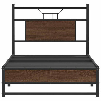 vidaXL Bettgestell ohne Matratze Braun Eiche 75x190 cm Holzwerkstoff