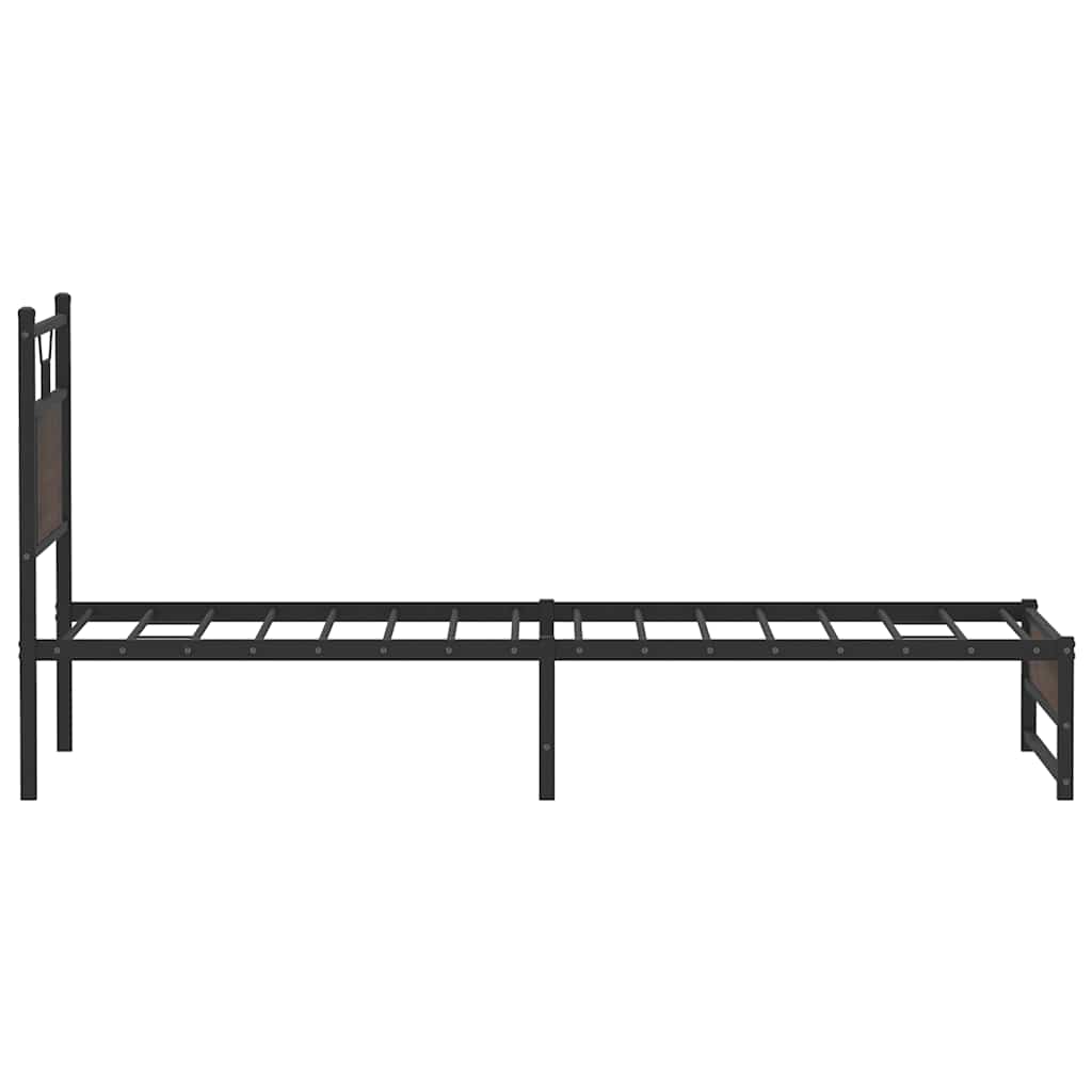 vidaXL Bettgestell ohne Matratze Braun Eiche 75x190 cm Holzwerkstoff