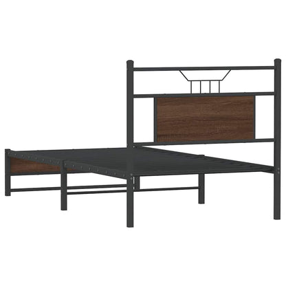 vidaXL Bettgestell ohne Matratze Braun Eiche 75x190 cm Holzwerkstoff