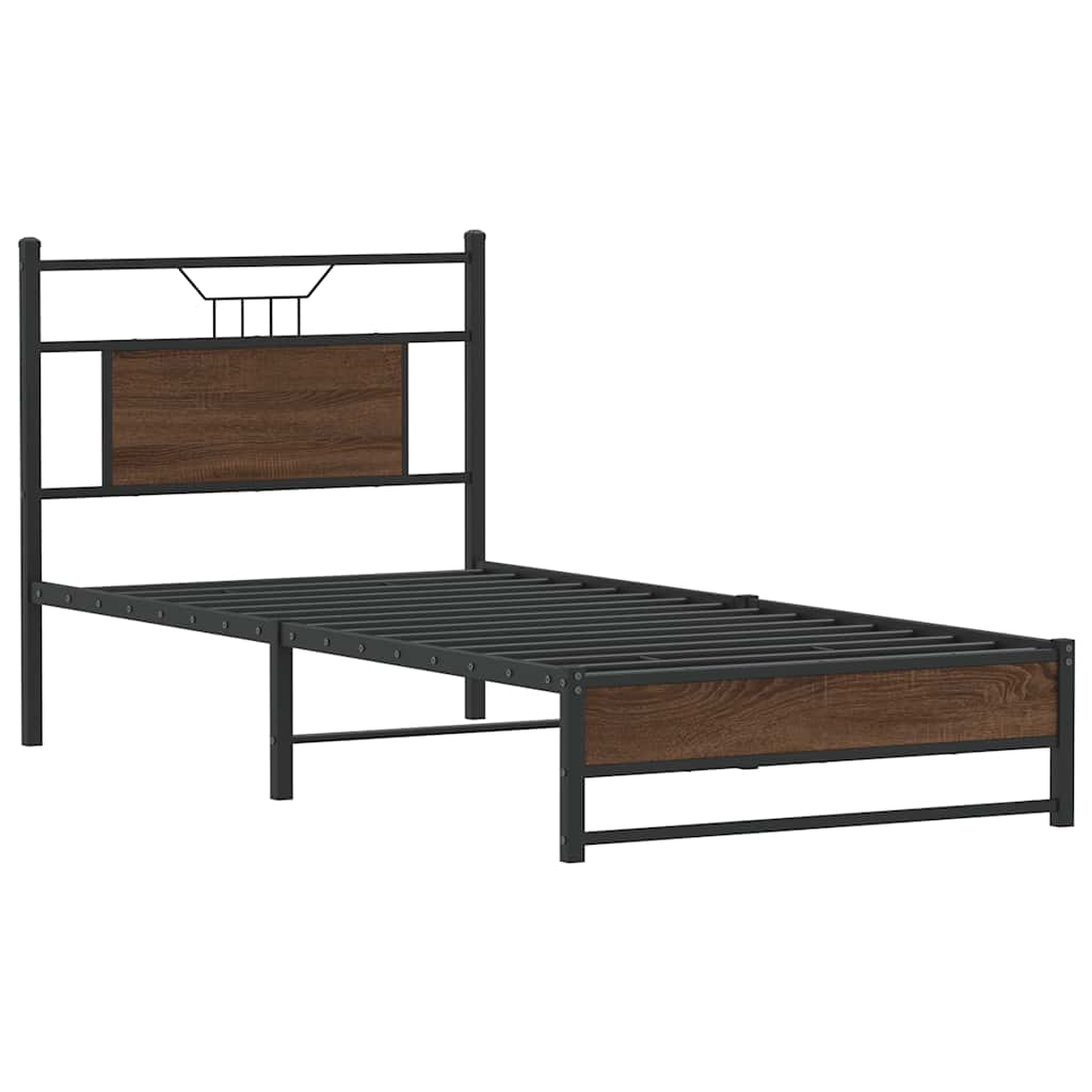 vidaXL Bettgestell ohne Matratze Braun Eiche 80x200 cm Holzwerkstoff