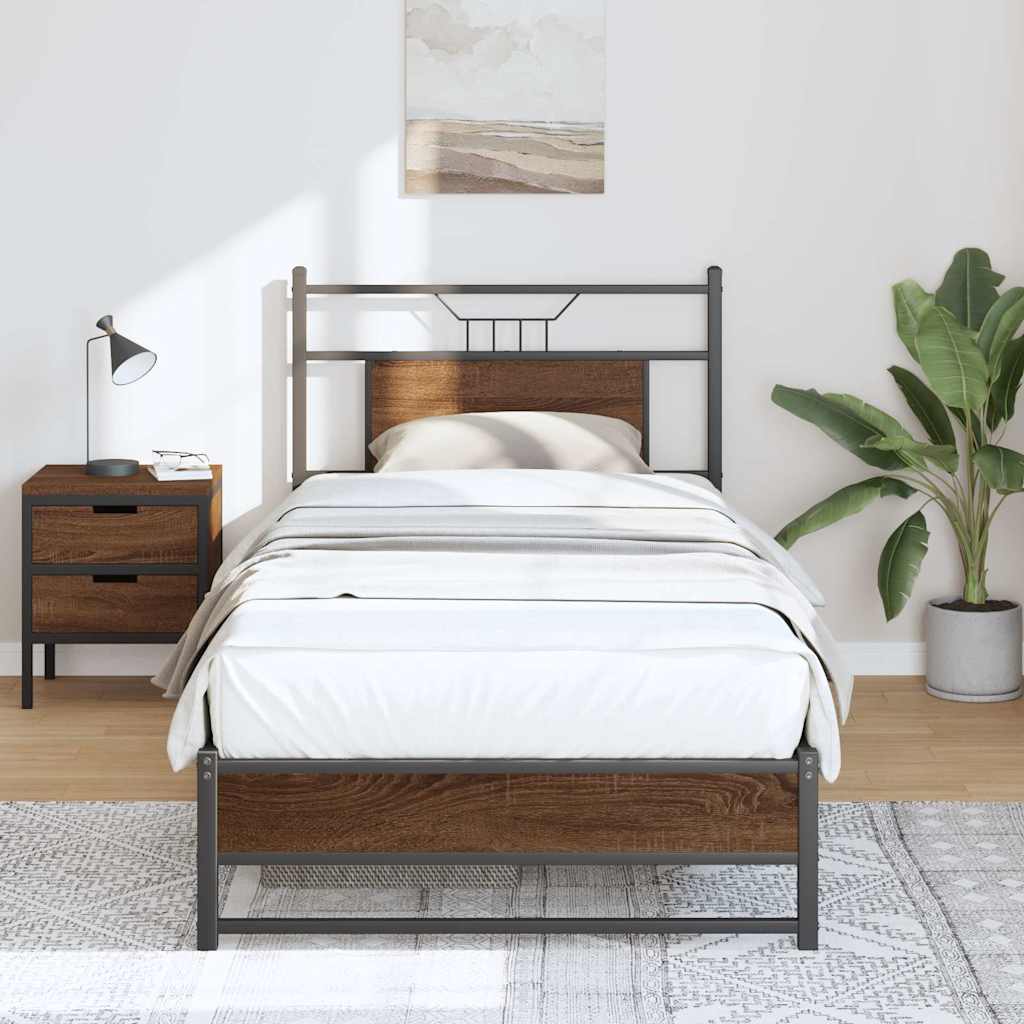 vidaXL Bettgestell ohne Matratze Braun Eiche 80x200 cm Holzwerkstoff
