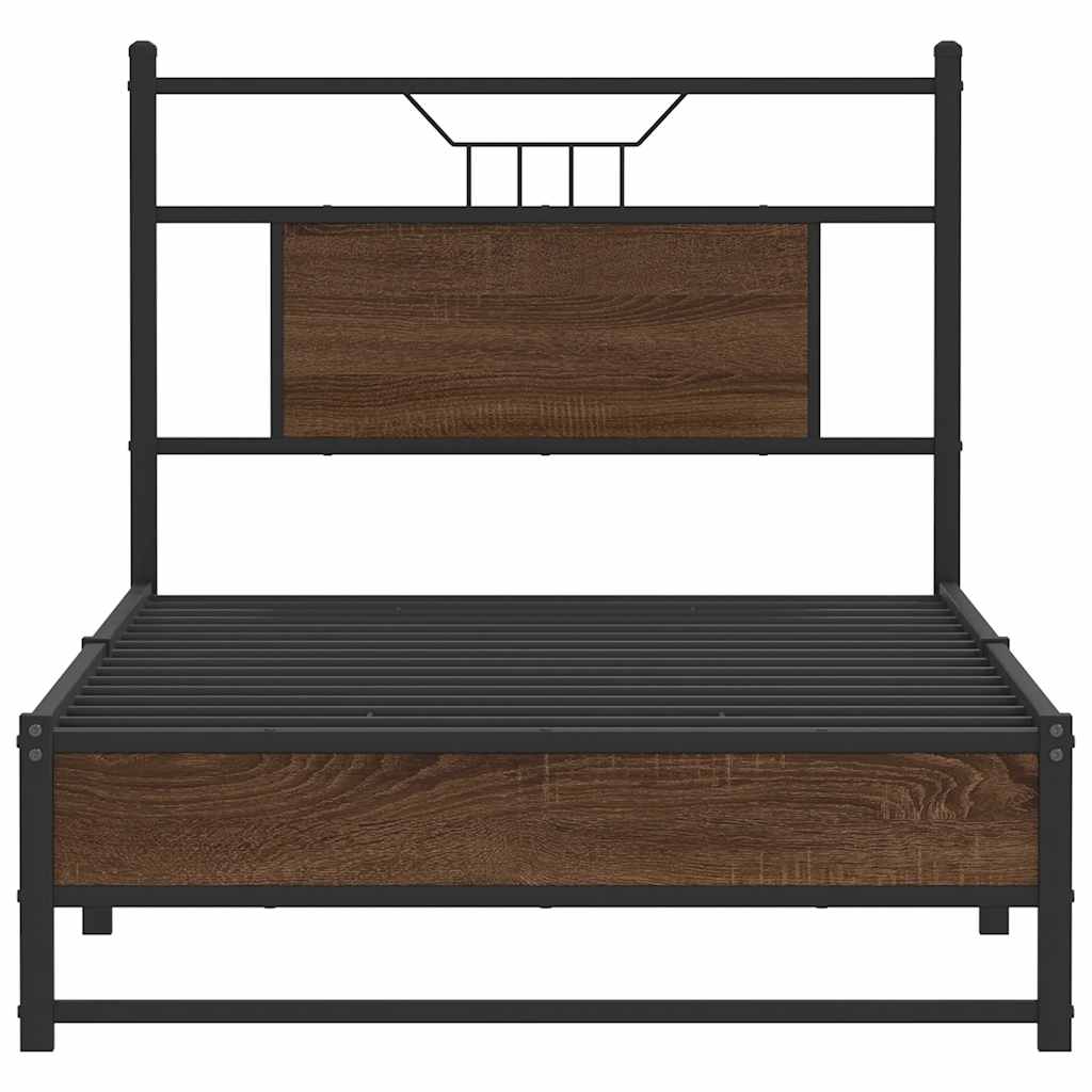 vidaXL Bettgestell ohne Matratze Braun Eiche 80x200 cm Holzwerkstoff