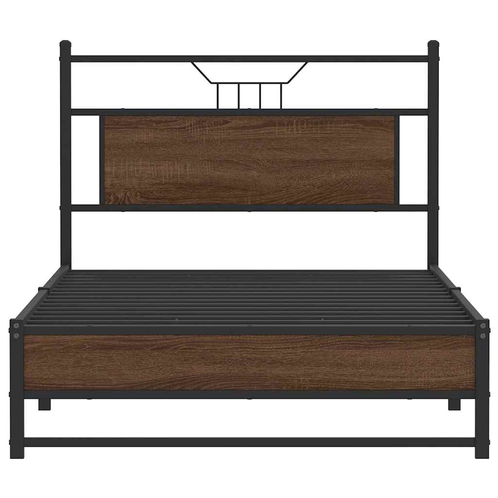vidaXL Bettgestell ohne Matratze Braun Eiche 100x200 cm Holzwerkstoff