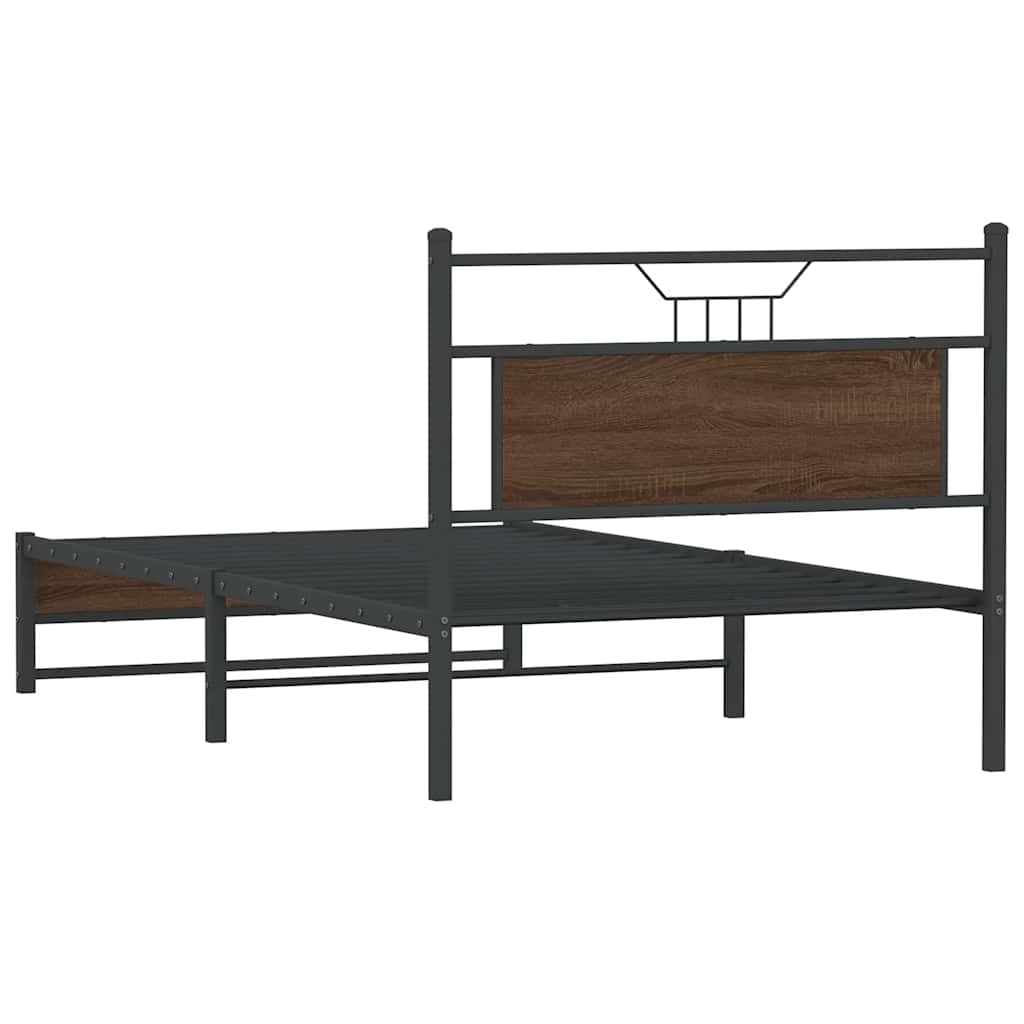 vidaXL Bettgestell ohne Matratze Braun Eiche 100x200 cm Holzwerkstoff