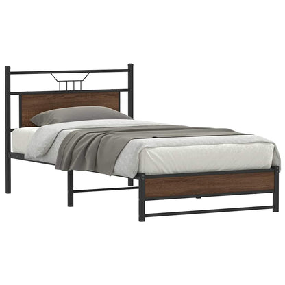 vidaXL Bettgestell ohne Matratze Braun Eiche 100x200 cm Holzwerkstoff