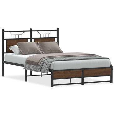 vidaXL Cadre de lit sans matelas chêne marron 120x200 cm bois d'ingénierie