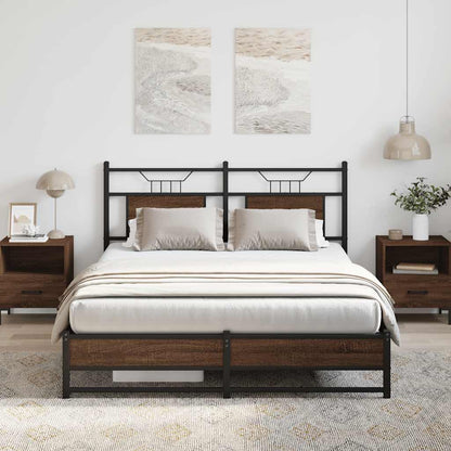 vidaXL Cadre de lit sans matelas chêne marron 140x190 cm Aggloméré