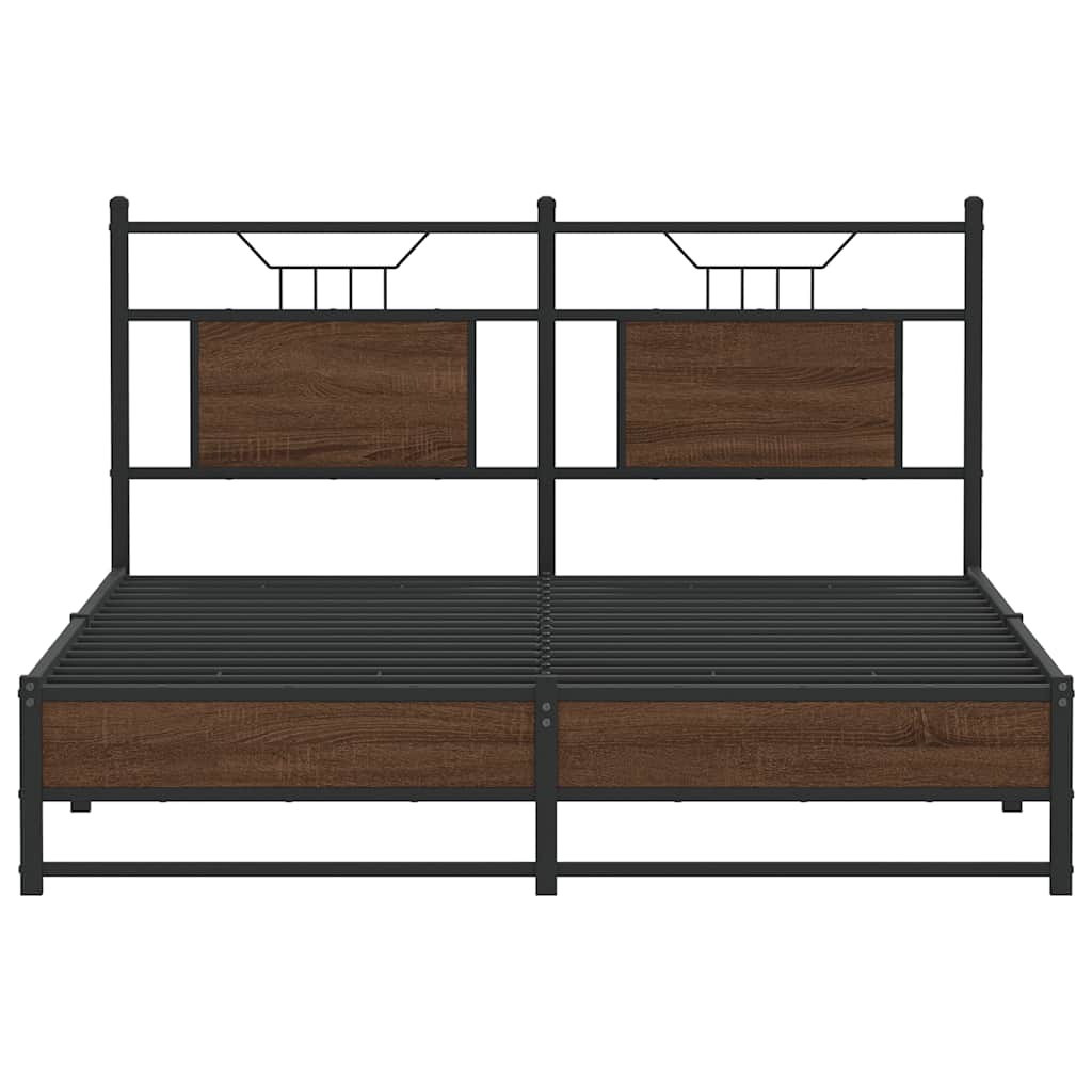 vidaXL Cadre de lit sans matelas chêne marron 140x190 cm Aggloméré