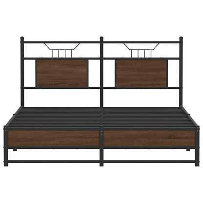 vidaXL Cadre de lit sans matelas chêne marron 140x190 cm Aggloméré