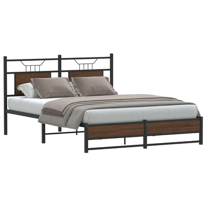 vidaXL Cadre de lit sans matelas chêne marron 140x190 cm Aggloméré