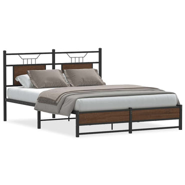 vidaXL Bettgestell ohne Matratze Braun Eiche 150x200 cm Holzwerkstoff
