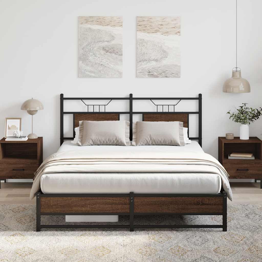 vidaXL Cadre de lit sans matelas chêne marron 150x200 cm Bois d'ingénierie