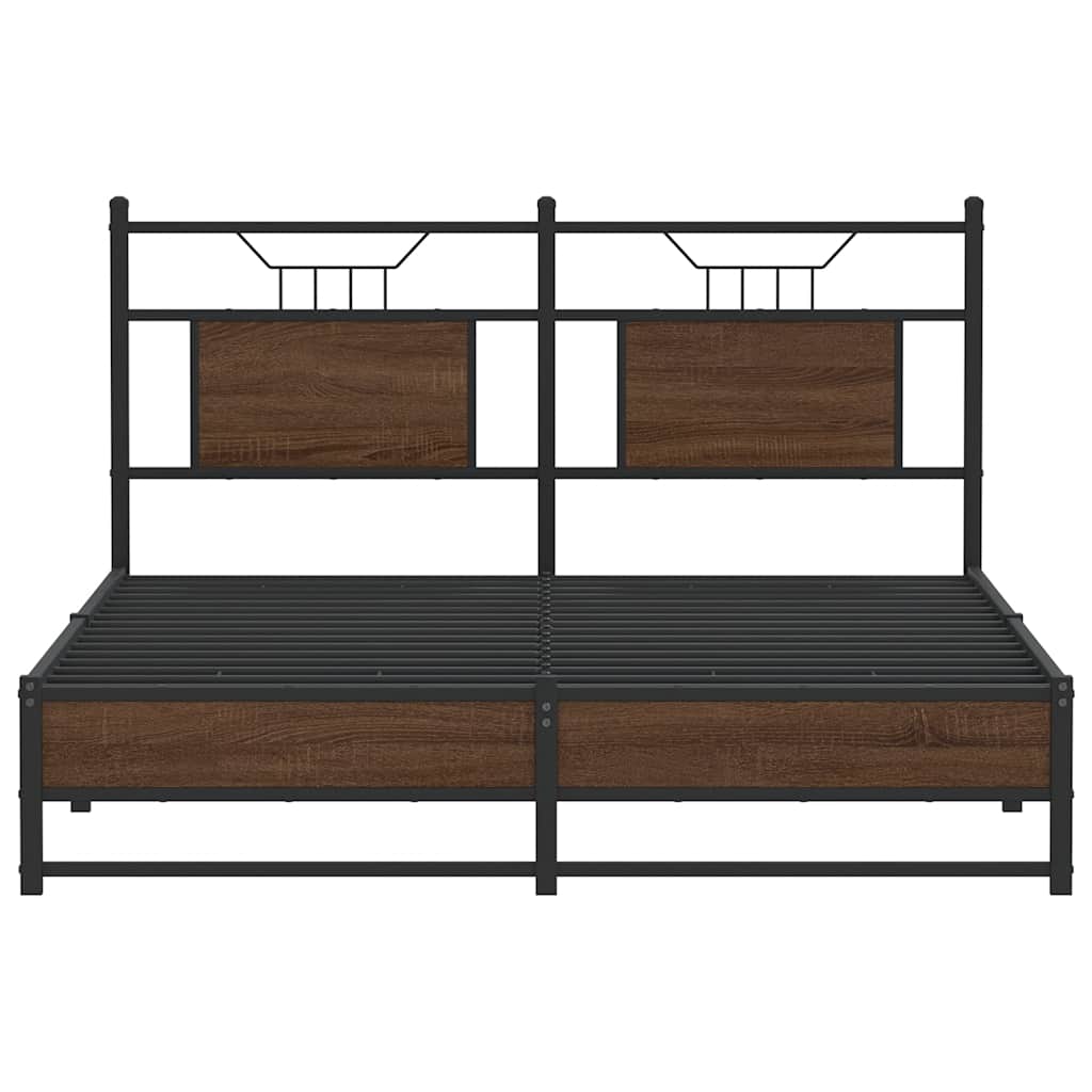 vidaXL Cadre de lit sans matelas chêne marron 150x200 cm Bois d'ingénierie