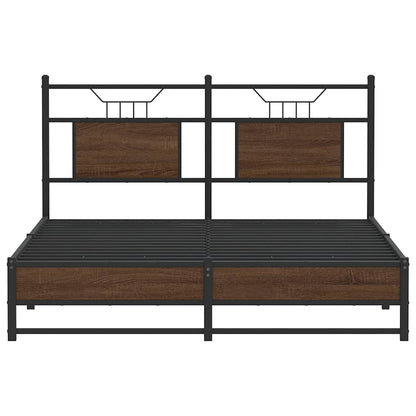 vidaXL Cadre de lit sans matelas chêne marron 150x200 cm Bois d'ingénierie