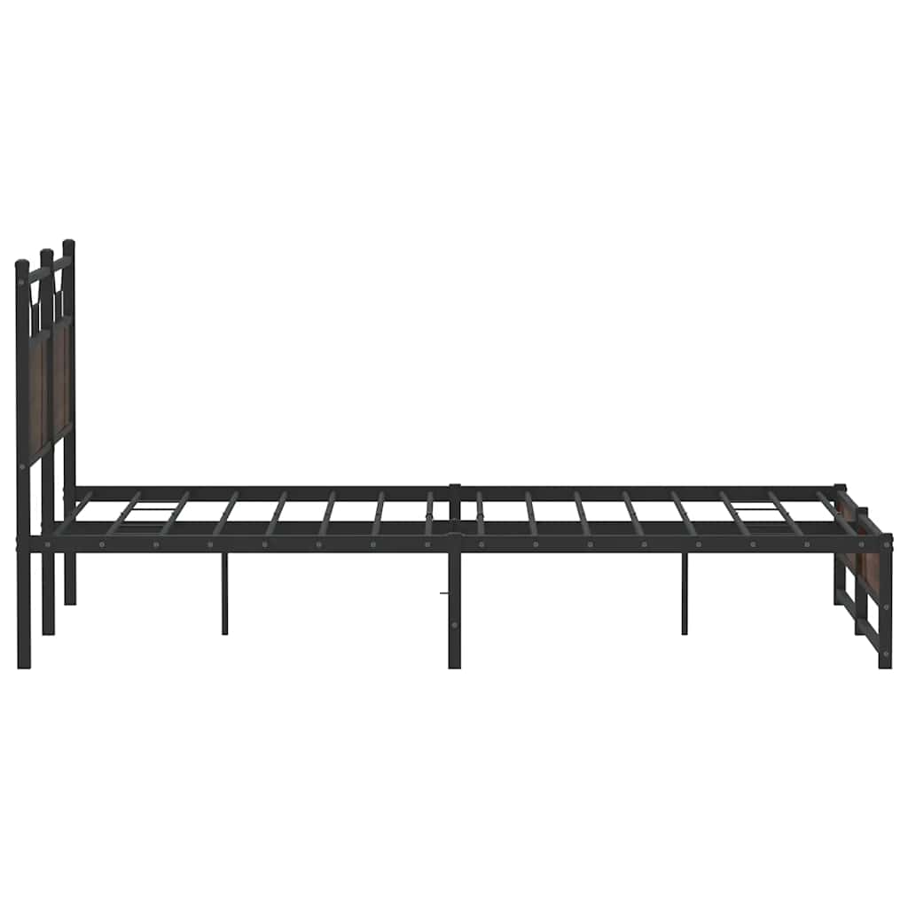 vidaXL Cadre de lit sans matelas chêne marron 150x200 cm Bois d'ingénierie