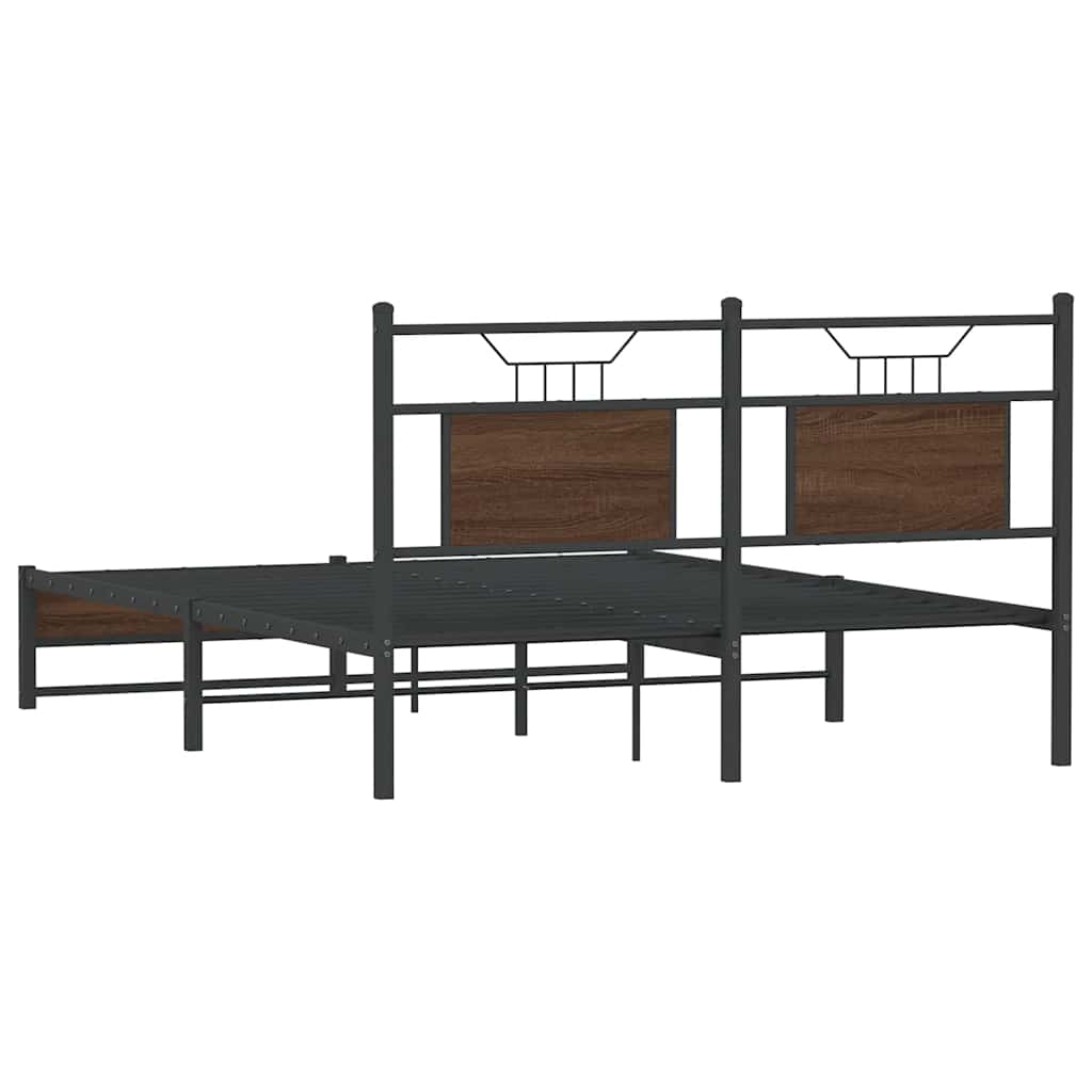 vidaXL Cadre de lit sans matelas chêne marron 150x200 cm Bois d'ingénierie