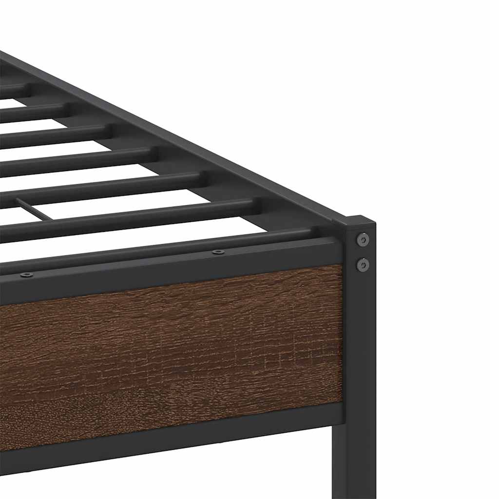 vidaXL Cadre de lit sans matelas chêne marron 150x200 cm Bois d'ingénierie