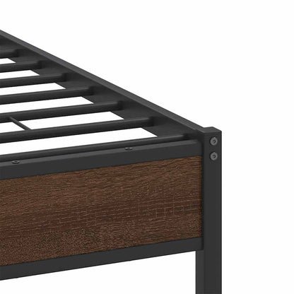 vidaXL Cadre de lit sans matelas chêne marron 150x200 cm Bois d'ingénierie