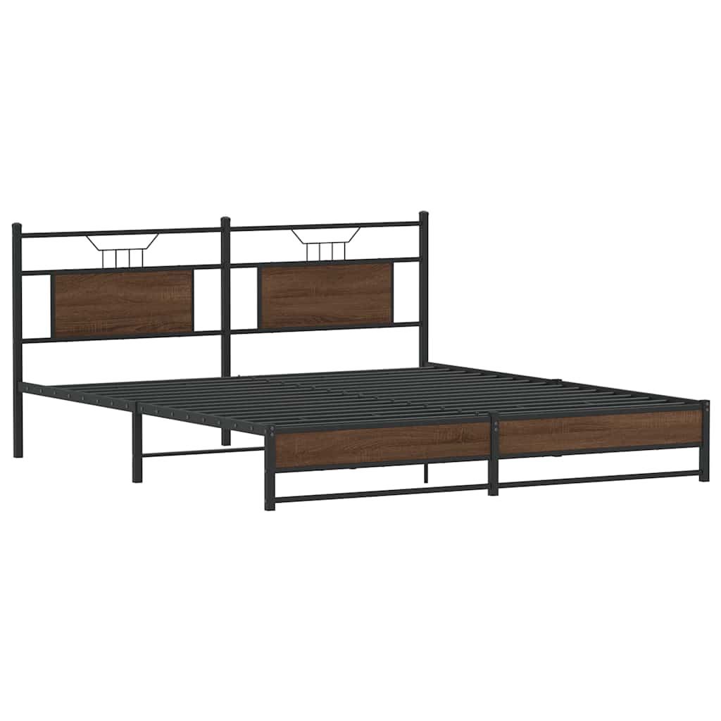 vidaXL Bettgestell ohne Matratze Braun Eiche 160x200 cm Holzwerkstoff