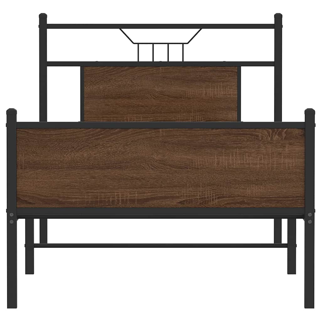 vidaXL Bettgestell ohne Matratze Braun Eiche 75x190 cm Holzwerkstoff