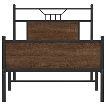 vidaXL Bettgestell ohne Matratze Braun Eiche 75x190 cm Holzwerkstoff
