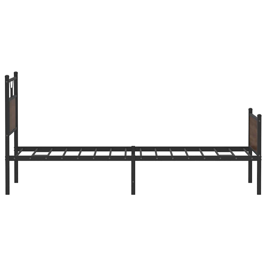 vidaXL Bettgestell ohne Matratze Braun Eiche 75x190 cm Holzwerkstoff