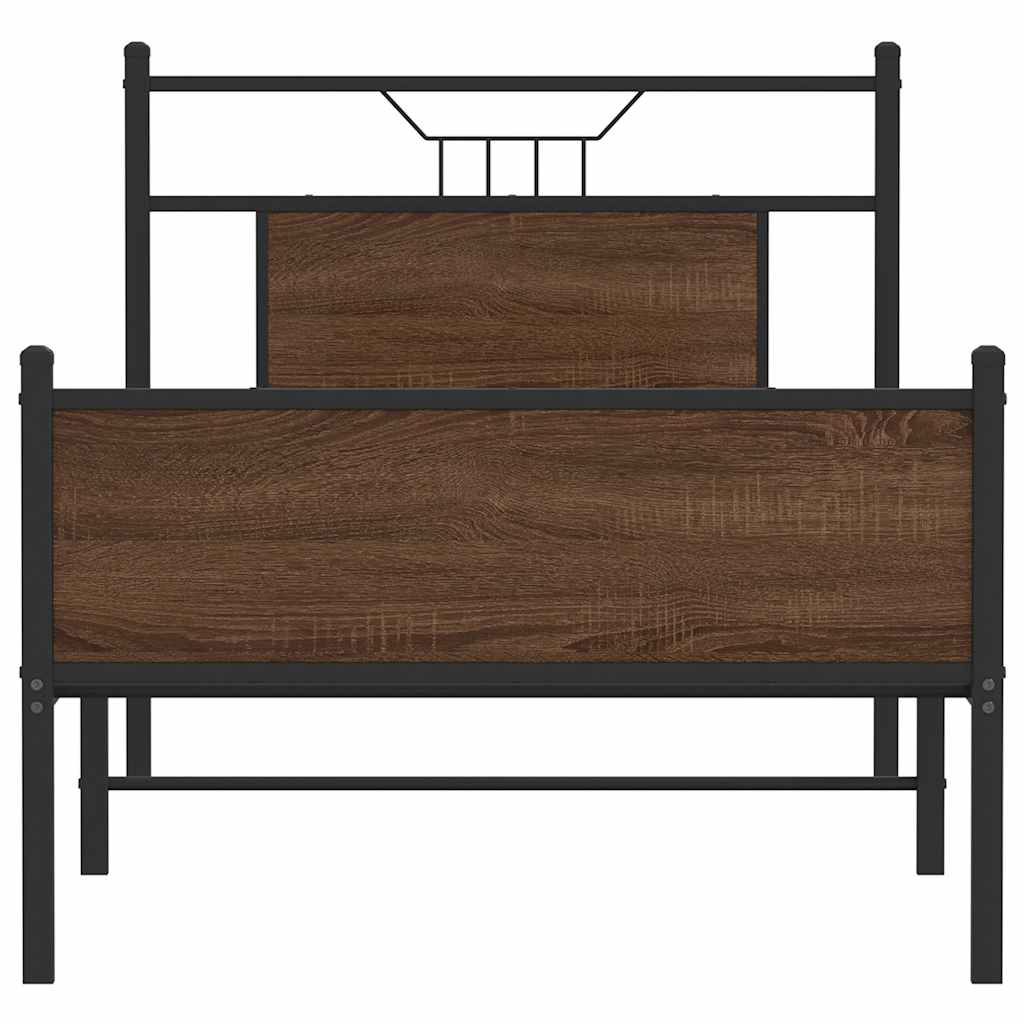 vidaXL Bettgestell ohne Matratze Braun Eiche 80x200 cm Holzwerkstoff