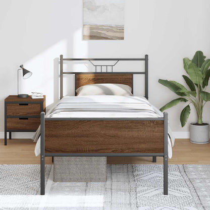 vidaXL Bettgestell ohne Matratze Braun Eiche 90x190 cm Holzwerkstoff