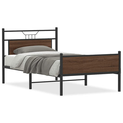 vidaXL Bettgestell ohne Matratze Braun Eichen-Optik 107x203 cm
