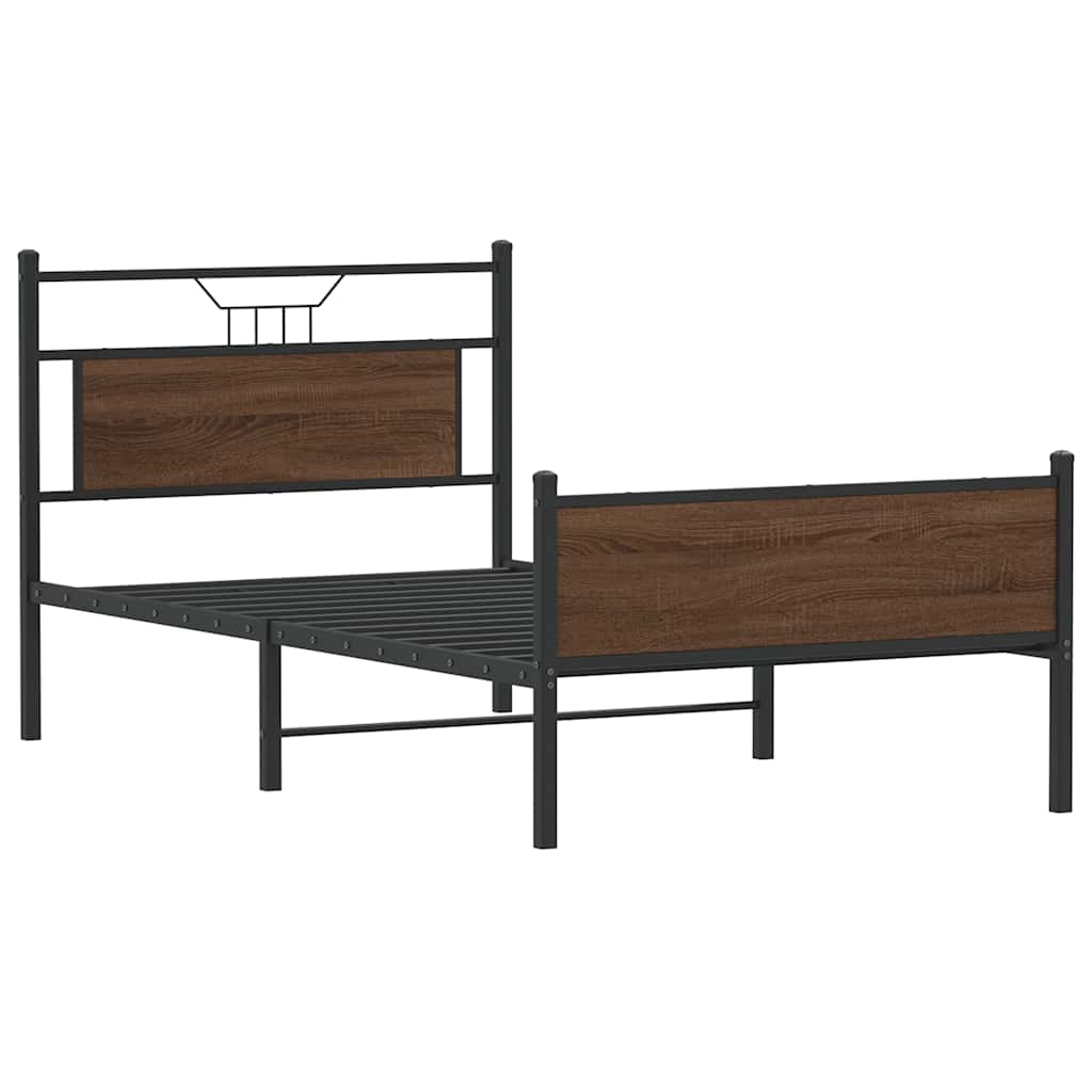vidaXL Bettgestell ohne Matratze Braun Eichen-Optik 107x203 cm