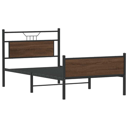 vidaXL Bettgestell ohne Matratze Braun Eichen-Optik 107x203 cm