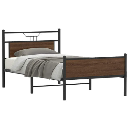 vidaXL Bettgestell ohne Matratze Braun Eichen-Optik 107x203 cm