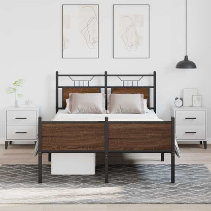 vidaXL Cadre de lit sans matelas Chêne marron 120x190 cm Bois d'ingénierie