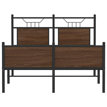 vidaXL Cadre de lit sans matelas Chêne marron 120x190 cm Bois d'ingénierie