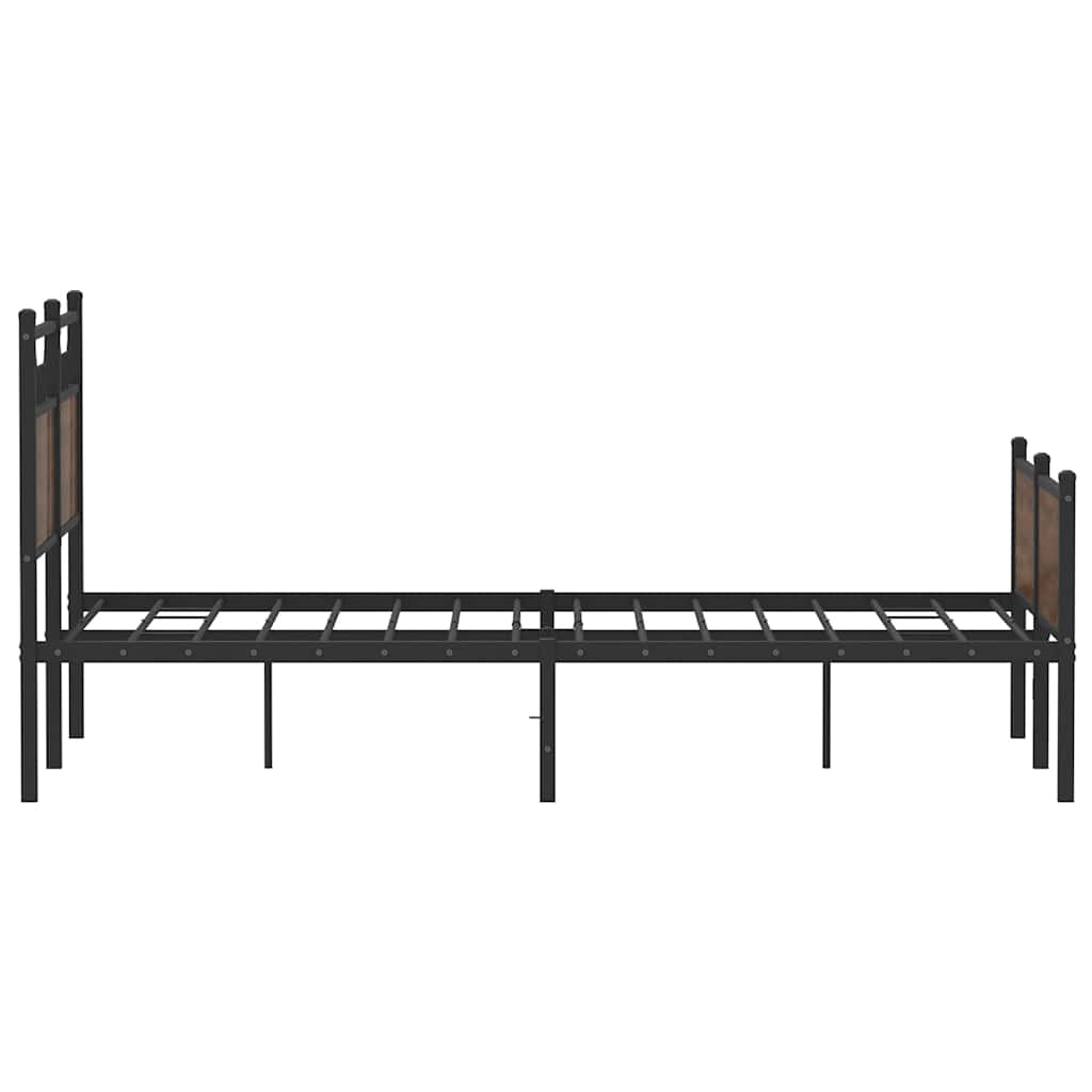 vidaXL Cadre de lit sans matelas Chêne marron 120x190 cm Bois d'ingénierie
