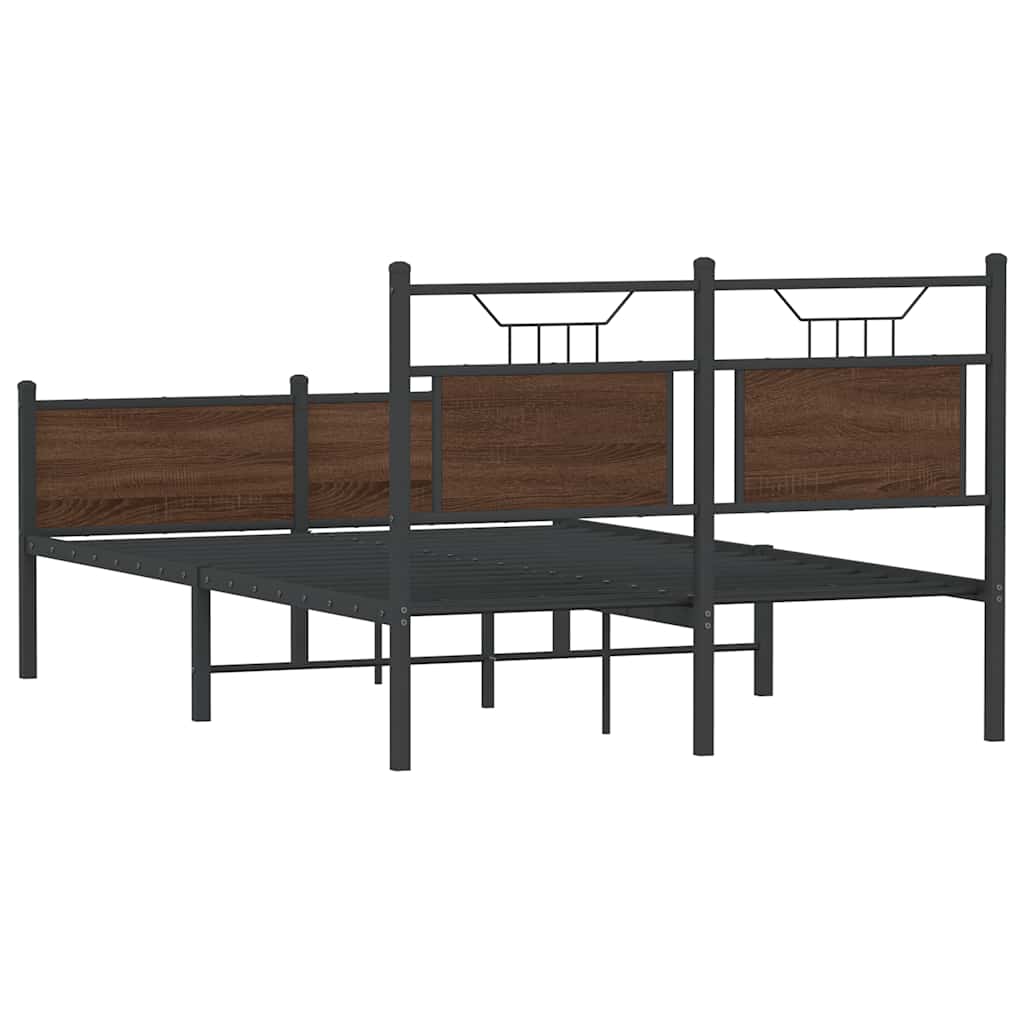 vidaXL Cadre de lit sans matelas Chêne marron 120x190 cm Bois d'ingénierie