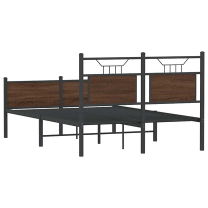 vidaXL Cadre de lit sans matelas Chêne marron 120x190 cm Bois d'ingénierie