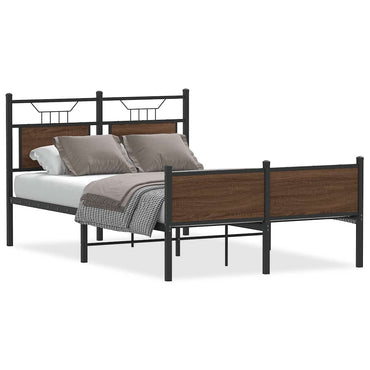 vidaXL Bettgestell ohne Matratze Braun Eiche 120x200 cm Holzwerkstoff