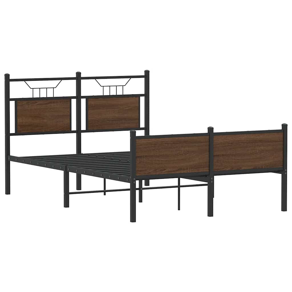 vidaXL Bettgestell ohne Matratze Braun Eiche 120x200 cm Holzwerkstoff