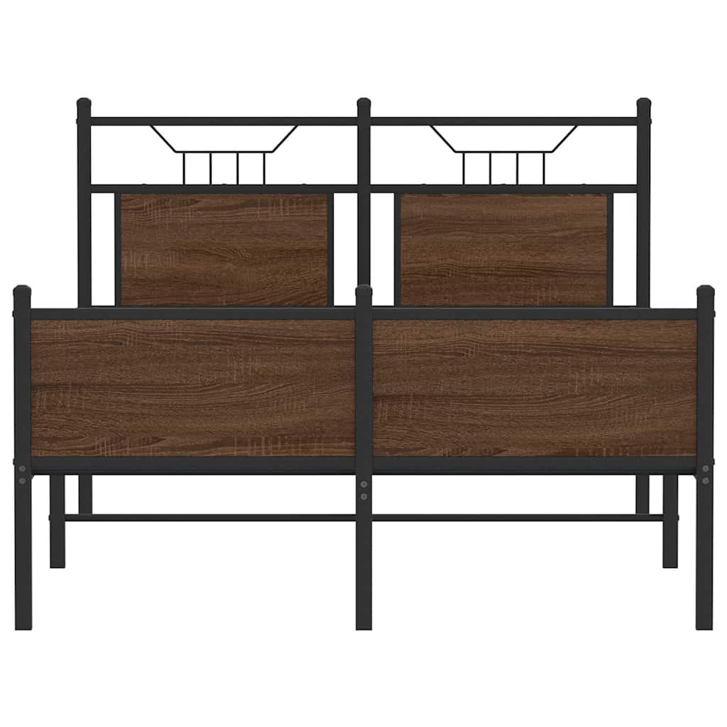 vidaXL Bettgestell ohne Matratze Braun Eiche 120x200 cm Holzwerkstoff