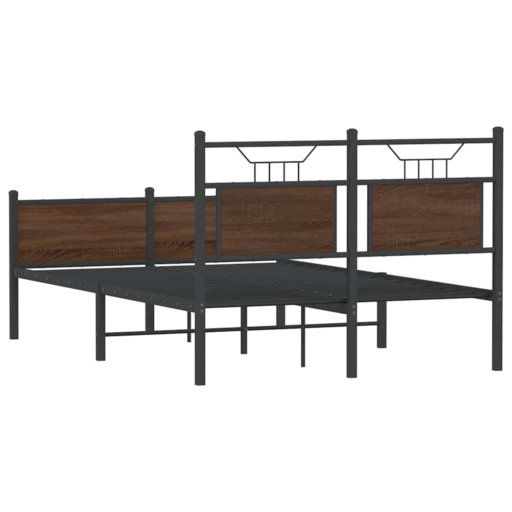 vidaXL Bettgestell ohne Matratze Braun Eiche 120x200 cm Holzwerkstoff