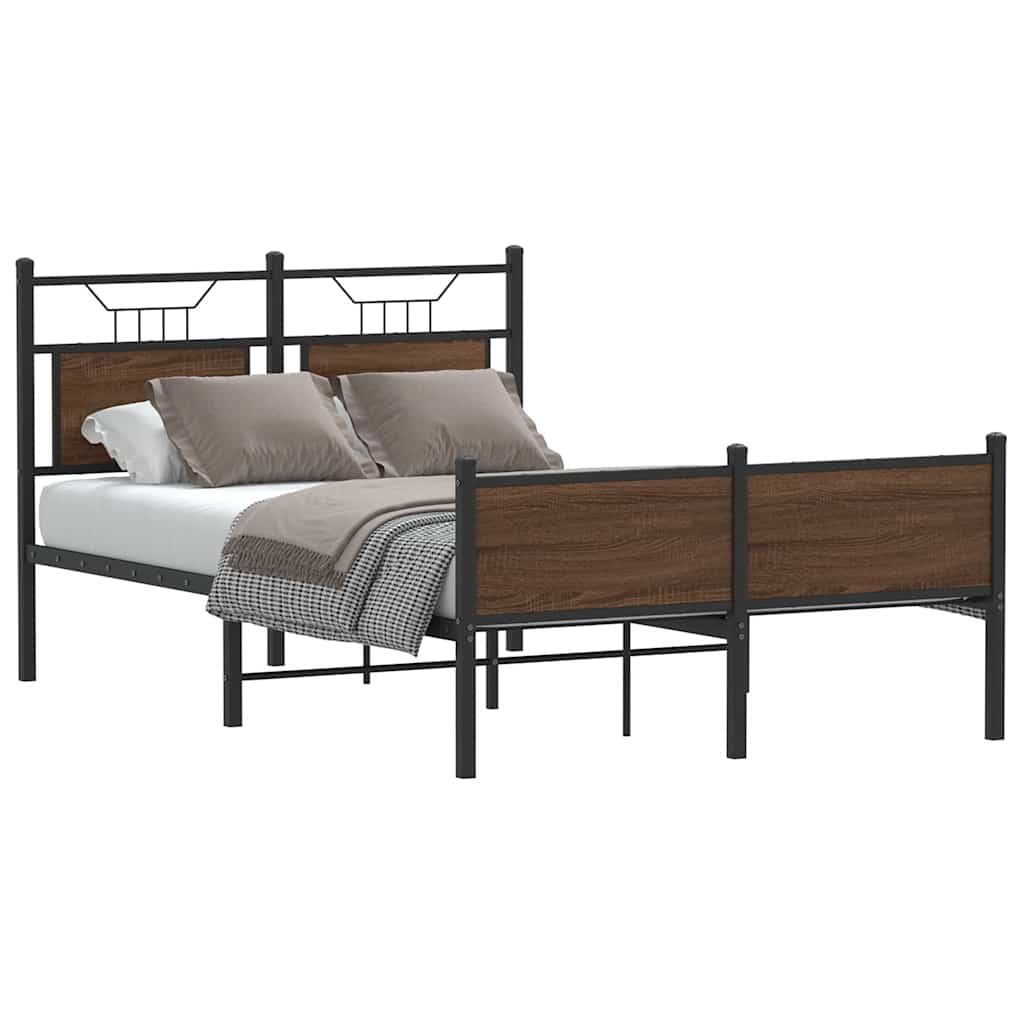 vidaXL Bettgestell ohne Matratze Braun Eiche 120x200 cm Holzwerkstoff