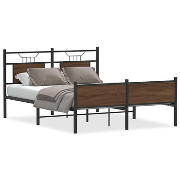 vidaXL Bettgestell ohne Matratze Braun Eiche 137x190 cm Holzwerkstoff