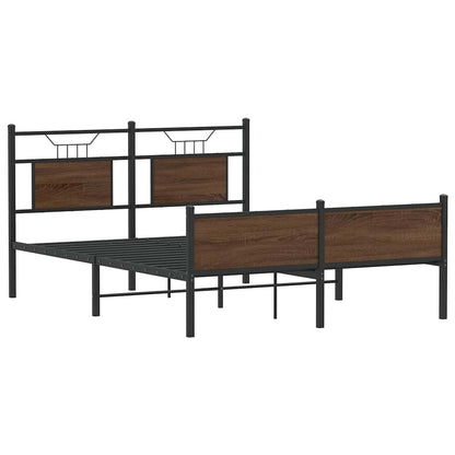 vidaXL Bettgestell ohne Matratze Braun Eiche 140x190 cm Holzwerkstoff
