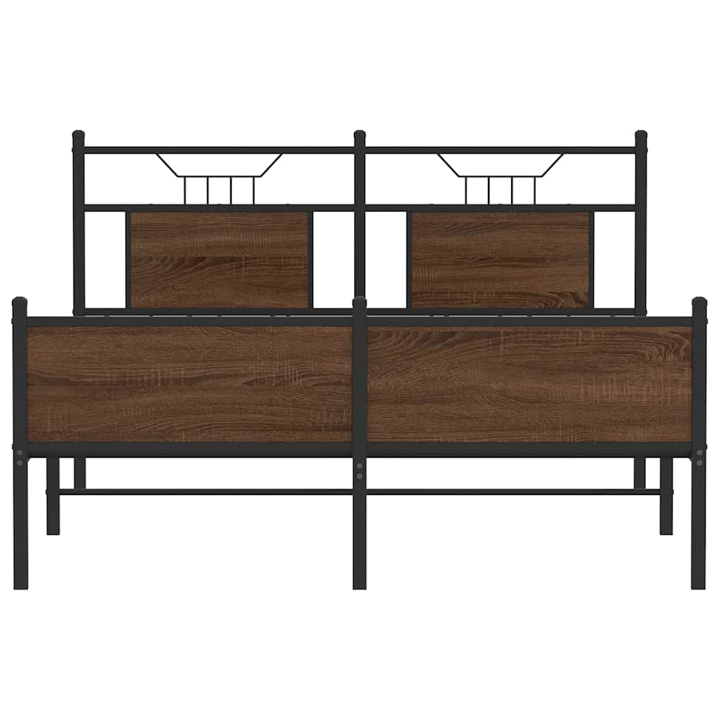 vidaXL Bettgestell ohne Matratze Braun Eiche 140x190 cm Holzwerkstoff