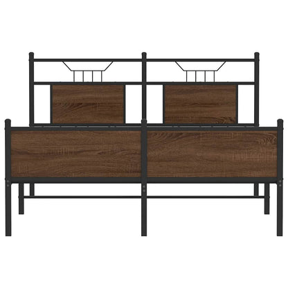 vidaXL Bettgestell ohne Matratze Braun Eiche 140x190 cm Holzwerkstoff