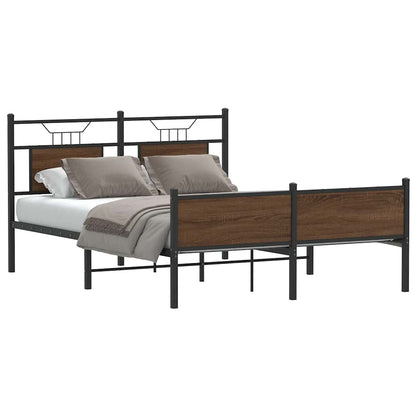 vidaXL Bettgestell ohne Matratze Braun Eiche 140x190 cm Holzwerkstoff
