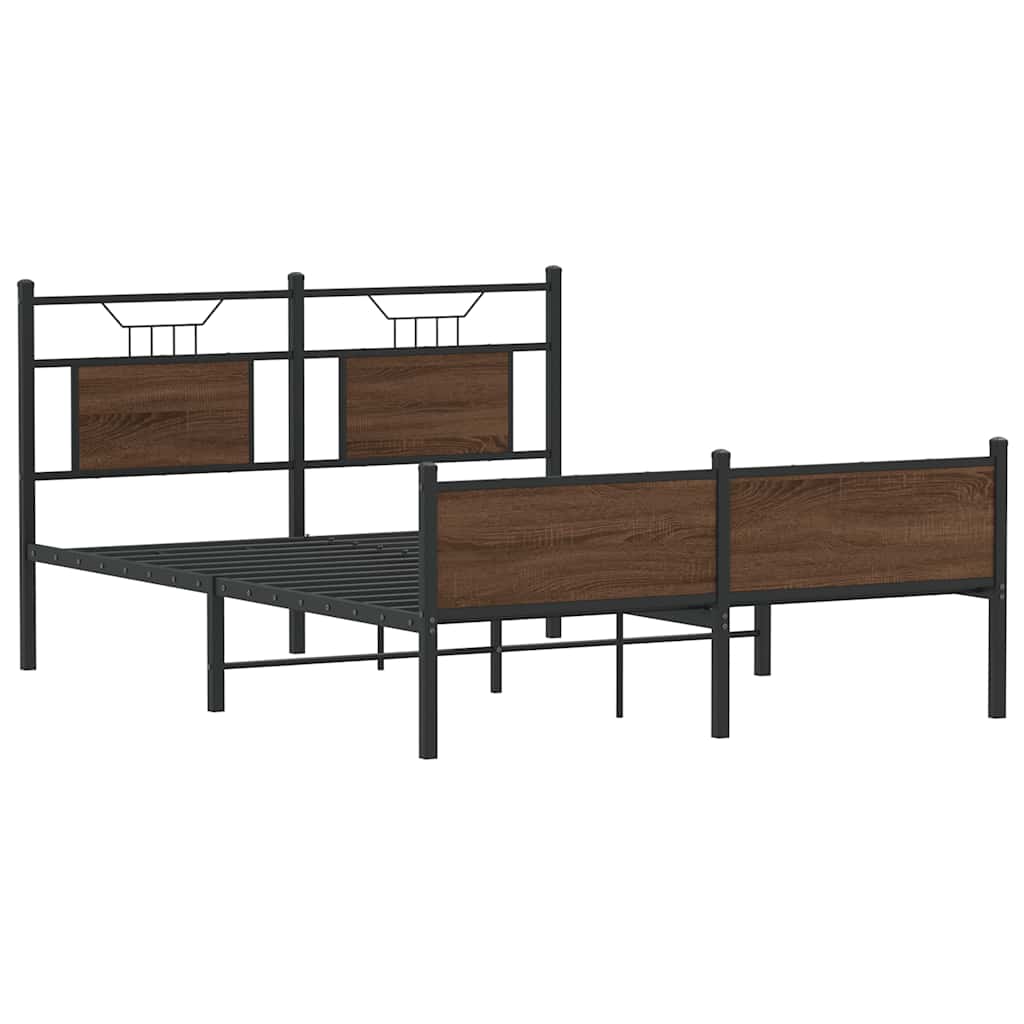 vidaXL Bettgestell ohne Matratze Braun Eiche 140x200 cm Holzwerkstoff